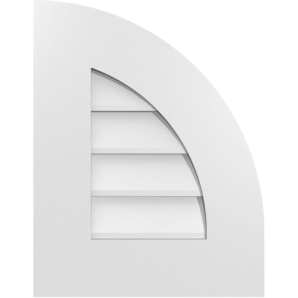 Ekena Millwork Quarter Round Top Right Surface Mount PVC Gable Vent w/ 3-1/2"W x 1"P Standard Frame, 14"W x 18"H GVPQR14X1801SN - main